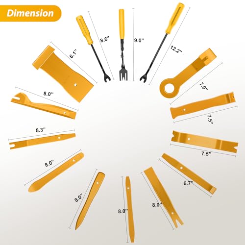 GOOACC 88Pcs Trim Removal Tool Auto Push Pin Bumper Retainer Clip Set - color: 88Pcs Clips Removal Kit Yellow