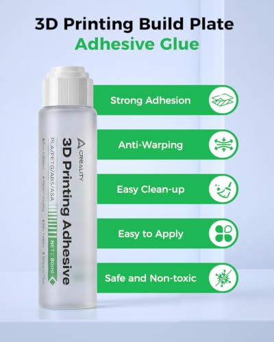 Creality Official 3D Printer Adhesive Glue 1PCS, 80mL Printing Glue for Build Plate, Reduces Warping and Shedding, Compatible with PLA PETG ABS ASA and All FDM 3D Printers - style: Adhesive Glue