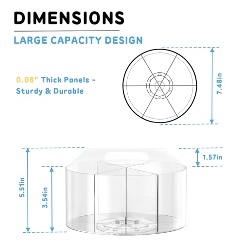 SUPEASY Acrylic Rotating Pencil Holder, 360° Clear Marker Organizer