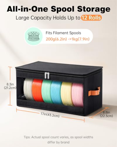 Yecaye 3D Printer Filament Storage Box, 2 Pack Filament Container Organizer