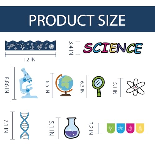 Science Bulletin Board Decorations Set Back to School Classroom Decor 83Pcs - color: Science