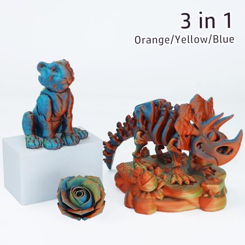 LOVOON Matte Tricolors PLA 3D Printer Filament Multi-Color Changing by Angle Rainbow PLA 3D Printing Filament Fit Most 3D Printers/3D Pens,Matte Orange/Blue/Yellow,1KG(2.2lbs)/Spool - color: 3colors Matte Orange/Blue/Yellow, size: 1 kg