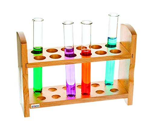 EISCO Test Tube Rack, 9 Inch - 12 Tube Capacity - Wooden, Beechwood