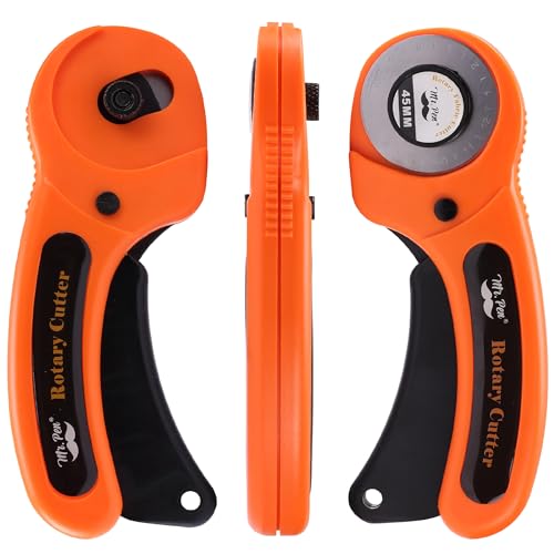 Mr. Pen- Rotary Cutter for Fabric with 1 Extra Blade, 45mm - color: Orange