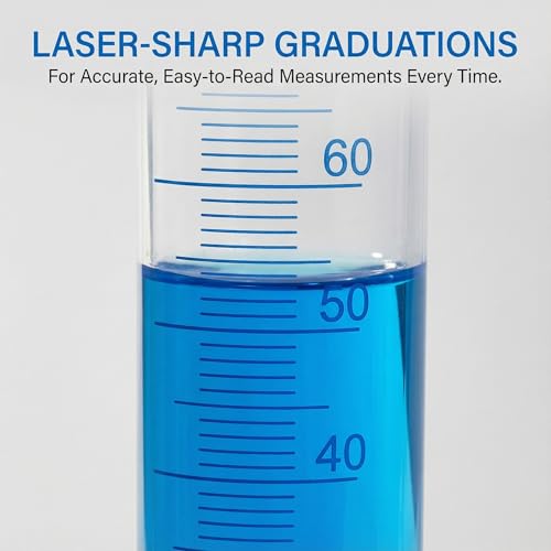Graduated Cylinder Plastic 50ml Lab Measuring Cylinders for Home and School Science, 6 PCS - size: Plastic 50 ml