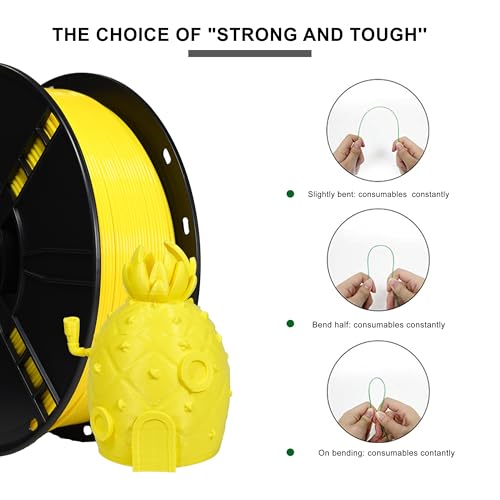 iBOSS PLA Plus (PLA+) 3D Printer Filament 1.75mm,1kg Spool (2.2lbs) Toughness Enhanced 3D Printing Filament,Dimensional Accuracy +/- 0.02mm,1.75mm PLA Plus Filament,Fit Most FDM Printer(Yellow) - color: D_ Yellow