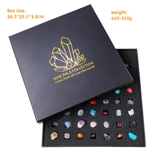 43 Pieces Rock Kit for Geology Enthusiasts | Rock Collection with Mineral Testing Tools, Crystal Geode Display & Volcanic Samples | Beginner to Advanced Specimen Study