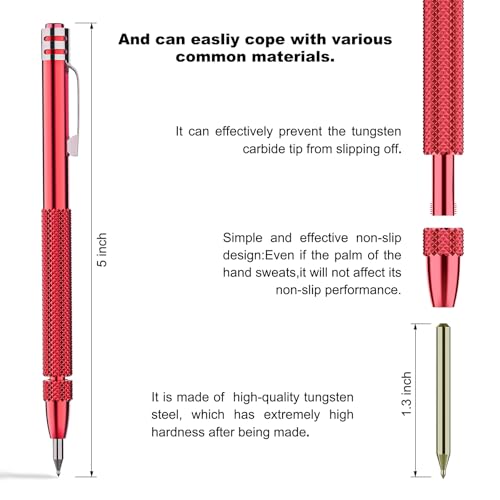Glieskir 4-Pack Tungsten Carbide Scriber Set with Magnet, Ruler and 21 Tips - color: Color-dark-