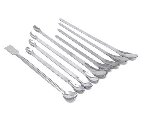 Honbay 9pcs Different Sizes Stainless Steel Lab Scoop Reagent Sampling Spoon Lab Spatulas