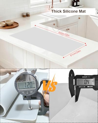 Silicone Crafting Mat for Artists, 32"x24"x1.2mm Large Nonstick Art Sheet for Resin Craft, Jewelry Casting, Acrylic Painting, Clay Work, Heat Resistant Desk Protector and Placemat | Gray - color: Gray, size: 32" x 24"