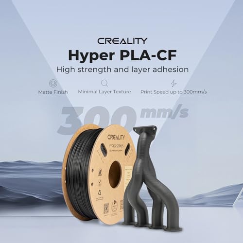 Creality Hyper Carbon Fiber PLA Filament 1.75mm 1KG, Black,1-Pack - color: Pla Cf-black-1kg, size: Pla Rfid