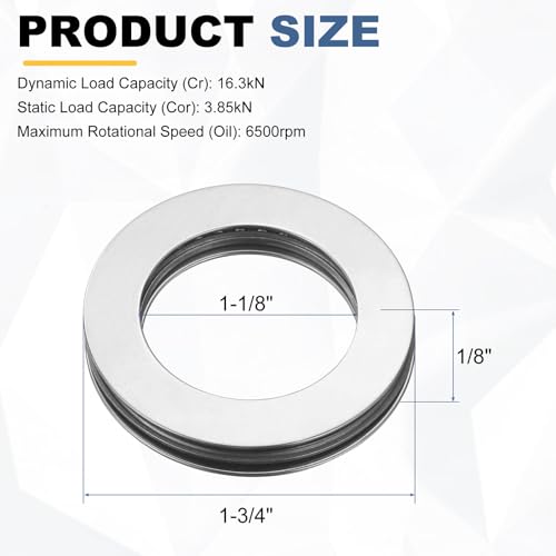 uxcell 4 Sets NTA1828 Thrust Needle Roller Bearings with Washers, ID 1-1/8" - size: NTA1828+2TWA, 1-1/8"x1-3/4"x1/8"