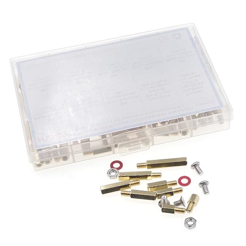 230PCS M4 Brass Male-Female Hex Standoffs, Screws Nuts & Washers Kit - size: M4