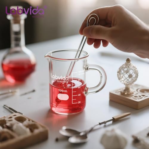 2pcs Beakers with Handle, 500ml, 3.3 Borosilicate Glass, Griffin Low Form Beaker Mug with Printed Graduation, LVAT001 - color: 2PCS of Vol. 500ml