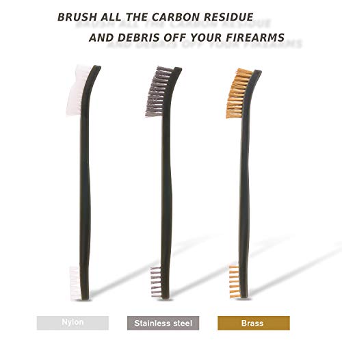 Gun Cleaning Brushes Picks Kit Brass Copper Steel Nylon Bristle