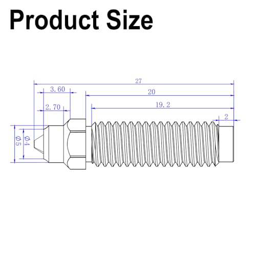 5 Pack CC/CC2 Nozzle 0.2mm 2 * 0.4mm 0.6mm 0.8mm for Elegoo Centauri Carbon 3D Printer, High Flow Brass-Hardened Steel Nozzle with High Thermal Conductivity Wear Resistance for Centauri Hotend - color: 5 Pack Nozzle Kit