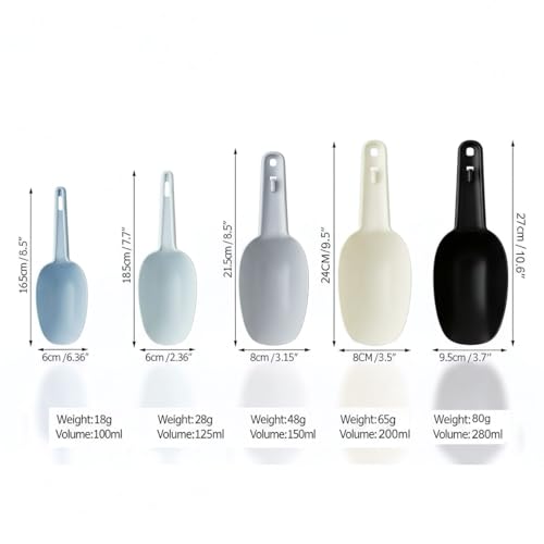 Ice Cube Scoop Plastic Set of 5, Plastic Kitchen Scoops for Canisters - size: Pack of 5
