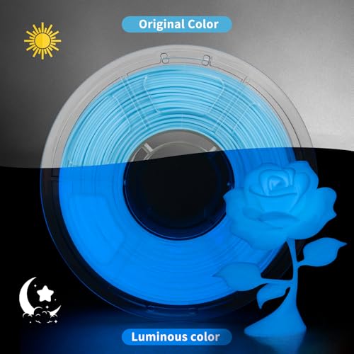 iSANMATE 3D Printer Filament Glow Blue, Glow in The Dark Filament, PLA Filament 1.75 mm,Ideal for Halloween, Christmas & Fall Pumpkin Decorations, 1KG/Spool - color: B- Color Pla Glow Blue