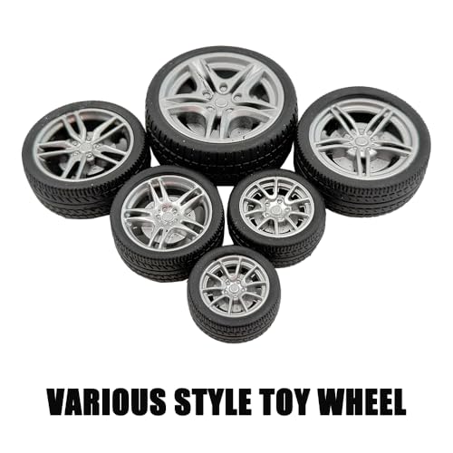 12PCS Toy Wheel RC Car Rubber Tire Wheel with Round Rod Shaft Axles for RC Car Truck Robot Boat Helicopter DIY Model Toy Building Project (3x48mm) - style: 3x48mm