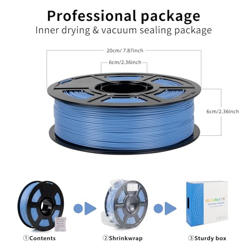 iSANMATE ASA Filament 1.75mm Marina Blue 1KG, UV & Weather Resistant 3D Printer Filament Perfect for Outdoor Functional Parts, Dimensional Accuracy +/- 0.02mm, 1kg Spool (2.2lbs) - color: Marina Blue