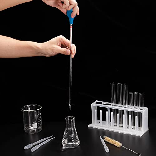 PATIKIL Graduated Dropper Pipettes Kit, 2pcs 1ml Borosilicate Glass Pipette with Rubber Cap for Transfer Liquid for Lab, Chemistry, Clear - size: 1ml