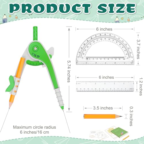 72 Pack Math Compass & Protractor Geometry Math Plastic Ruler Set - style: 72 Pack