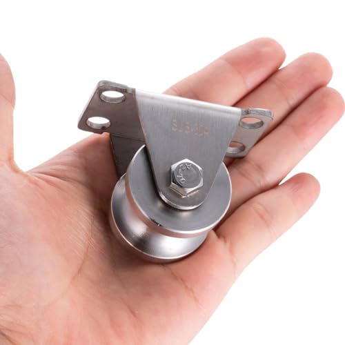 Cable Pulley Wheel Wall Mount, Duplex Bearings, Stainless Steel Rope Pulley for Pulley System, Sliding Gate, 4Pack - size: 32mm-4PCS