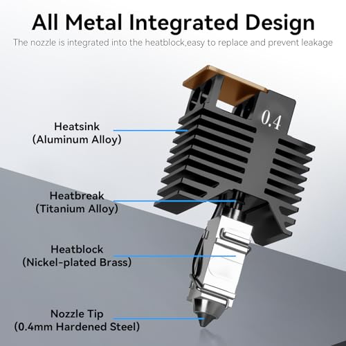 for Snapmaker U1 Hardened Steel Nozzle Leak-Proof Integrated Hotend