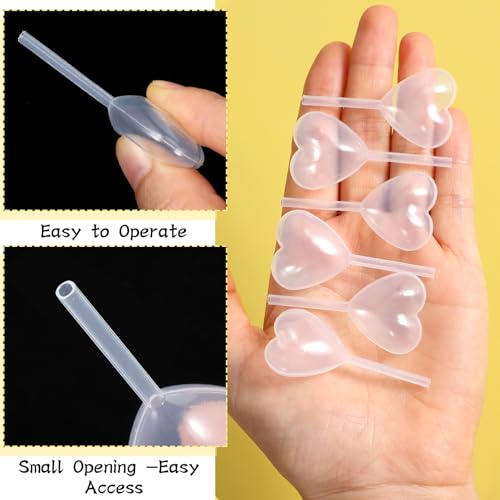 100Pcs 4Ml Heart Style Cupcakes Pipettes, Clear Transfer Liquid Dropper Pipettes, Plastic Pipette Kitchen Supplies, Injector Mini Pipet for Chocolate, Strawberries Cupcakes, Mini Cakes, Waffles - style: Heart Shape