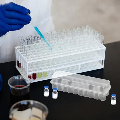 24-Slot Vial Holder for Fridge, Stackable 3mL Plastic Storage Case for Peptide & Insulin, Semi-Transparent Organizer Box Container with Lid for Essential Oils, Microtubes and Vials (Pack of 3) - size: 17.40X4.70X4.10CM (Pack of 3)