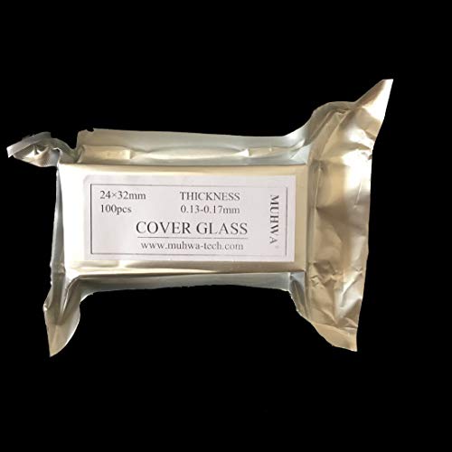 MUHWA Microscope Glass Cover Pre-Cleaned 24mm x 32mm Coverslips 10 Box*100 Pieces/Box