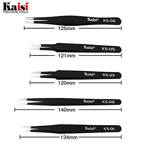 14 PCS Precision Tweezers Set, ESD Tweezer Set, Anti-Static Stainless Steel Tweezers Set for Craft, Jewelry, Electronics, Laboratory Work