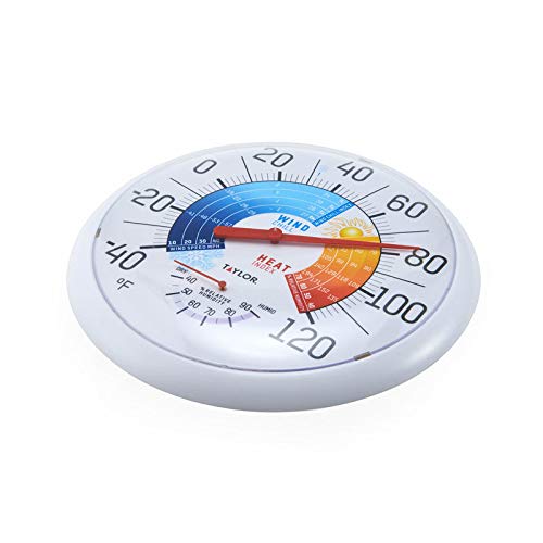 Taylor 13.25 Inch in/Out Thermometer Hygrometer with Wind Chill/Heat Index - color: Multi Color, size: 13.25 Inch