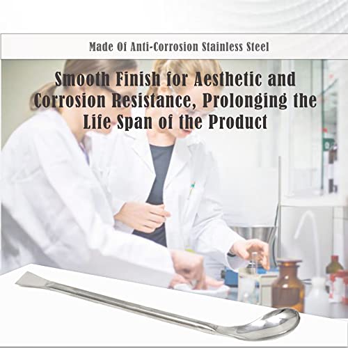 A2Z-SP003 Set of 2 Stainless Steel Double Ended Square & Angled Right Left Spoon Sampler Lab Spatula, 7" Length