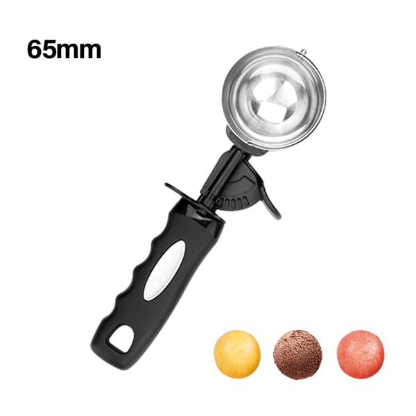 Ice Cream Scoop with Trigger, 5 Tbsp Cookie Scoop for Baking, 2.45 Oz Cookie dough Scooper, Large Ice Cream Scooper, Stainless Steel Portion Scoop, 72.7 ml - size: 4.9 tsp (65 mm)