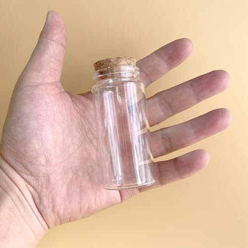 4 pcs 60ml Small Glass Bottles with Cork Stopper,Decorative Bottle,Vials Jars,Cute Storage Jar,Wishing Bottle 37x80mm(1.46x3.15inch) - size: 37x80mm(1.46x3.15inch)