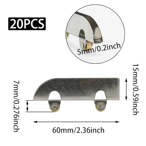 20pcs Stainless Steel Sliding Roller Pulley,Mini Showcase Window Roller Replacement Sliding Door Wheels for 3-5mm Thick Display Glass Door(Copper Wheel) - style: Copper wheel