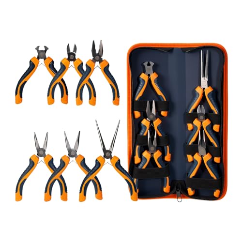 MANUFORE 6-Piece Mini Pliers Set for Precision Cutting, Gripping, Twisting
