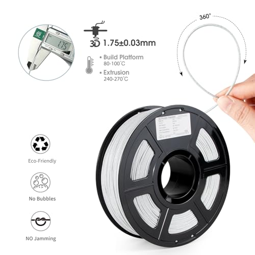 iSANMATE ASA Filament 1.75mm Marble 1KG, UV & Weather Resistant 3D Printer Filament Perfect for Outdoor Functional Parts, Dimensional Accuracy +/- 0.02mm, 1kg Spool (2.2lbs) - color: Marble