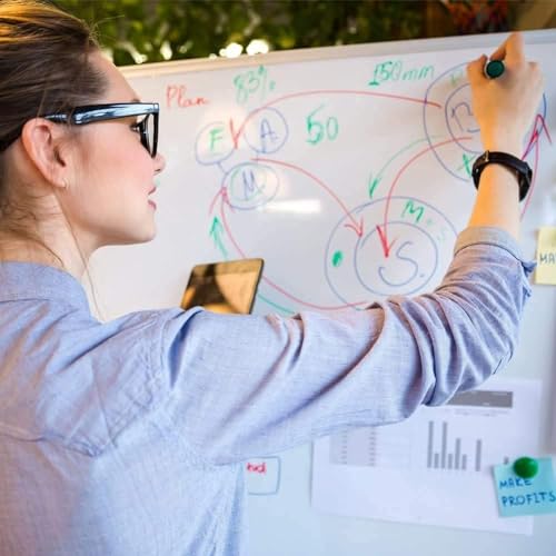 XBoard Magnetic Whiteboard 48 x 31 inch, Dry Erase Board with Silver Aluminum Frame - size: 31"W x 48"H