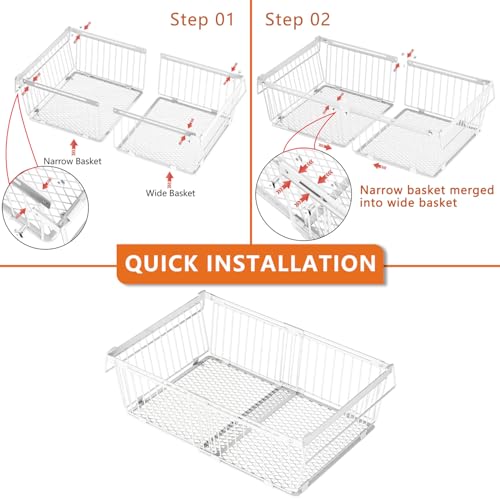Large Freezer Organizer Bins for 10 to 20 Cu.Ft,2 Pack , Leak-Proof Bottom - size: Large