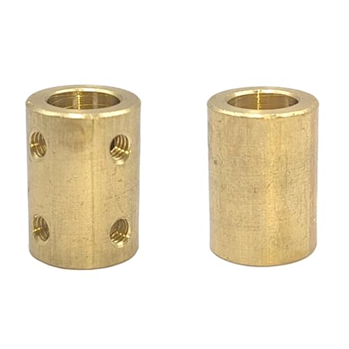 5Pcs 10mm to 10mm Brass Rigid Motor Shaft Coupling Coupler Transmission Connector Sleeve Adapter for RC Boat Car Airplane 3D Printers - size: 10mm to 10mm