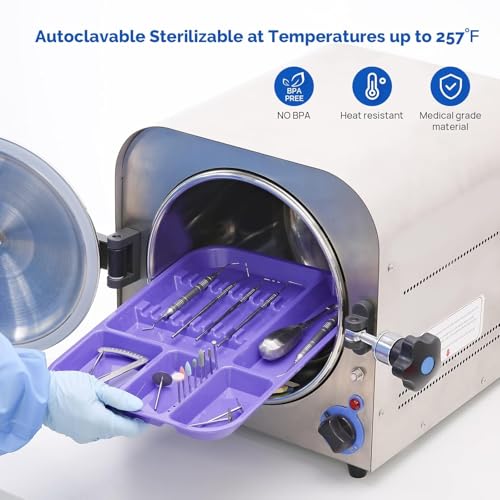 JMU 10 Pcs Purple Dental Instrument Trays Size B 13.25" x 9.75" - color: Purple, size: 10