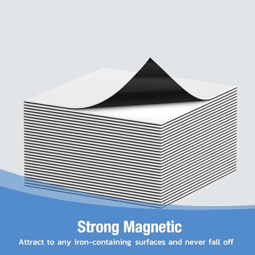 HOMiDEK Reusable Magnetic Sticky Notes, (30 Pack, 3x3 in) Dry Erase Magnets Magnetic Labels with Marker, Easy to Post Notes for Whiteboard, Fridge, Locker, Cabinet, Door - Office & Classroom - color: White, size: 3"x3"