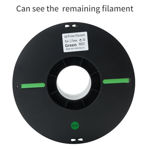PLA 3D Printer Filament, Dimensional Accuracy +/- 0.02 mm, 1 kg Spool(2.2lbs), 1.75 mm,Green - color: 1kg Green