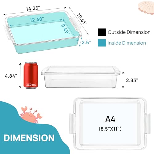 Vtopmart 4 Pack 6 Qt Plastic Storage Bins with Lids, Sensory Bins, White - color: White, size: 6 Qt