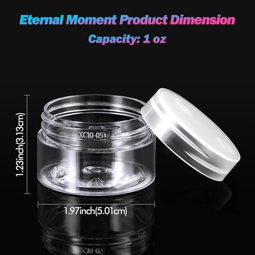 Eternal Moment 36 Pack 1 OZ Plastic Jars Clear Cosmetic Container with Lids - color: Clear Lid, size: 1 Ounce