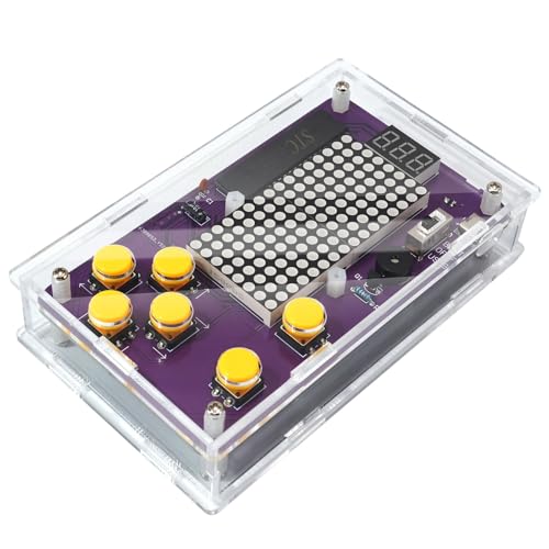 Basic Soldering Kit for Teaching, Soldering Practice Kit with Retro Classic Games, Soldering Projects for STEM Education, Electronic Kits for College High School Students Learning - color: Yellow Button (Purple Pcb)
