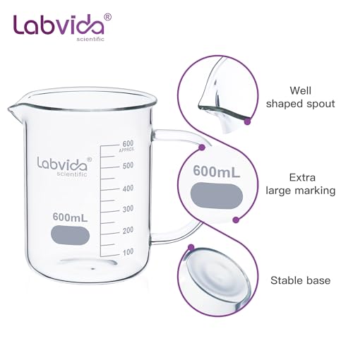 2pcs 600ml 3.3 Borosilicate Glass Beaker Mug, LVAT005 - color: 2PCS of Vol. 600ml