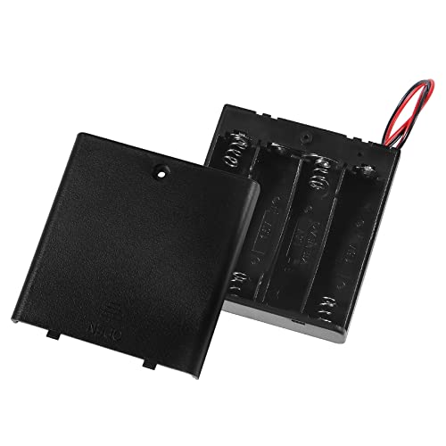5pcs 4 AA Battery Holder with Cover and Switch, 4X 1.5V AA Battery Holder Case with Wires and ON/Off Switch, 6V AA Battery Holder with Switch - color: 4 AA Battery Holder with Cover and Switch
